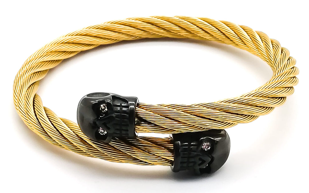 Makramee-ArmbandGold Bangle - Black SkullBelianoBeliano
