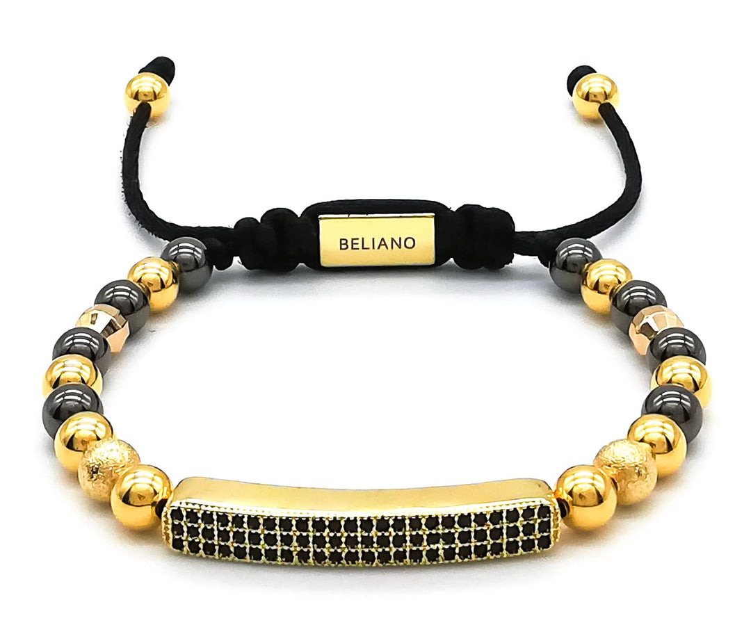 Makramee-ArmbandArmband 24K Gold - Schwarzer Rhodium - DiamondsBelianoBeliano