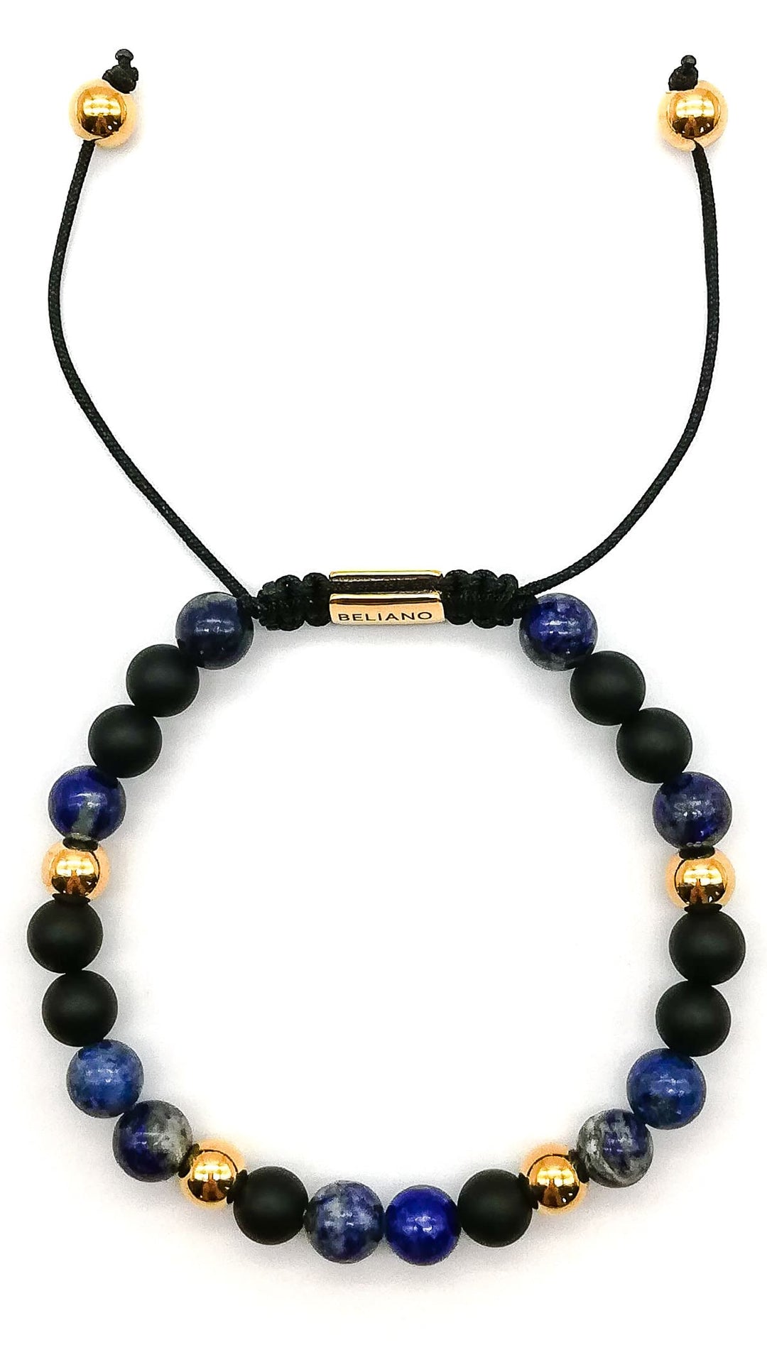 Makramee-ArmbandArmband - Onyx - Lapislazuli - GoldBelianoBeliano