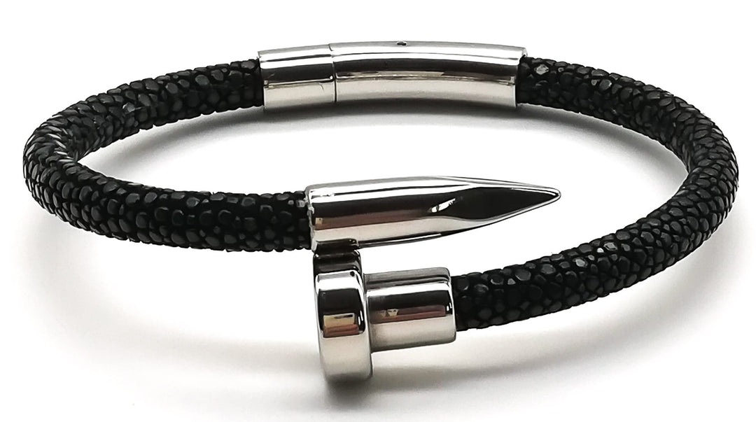 Armband Stingray Leather - Nail Bracelet SilverBelianoBeliano