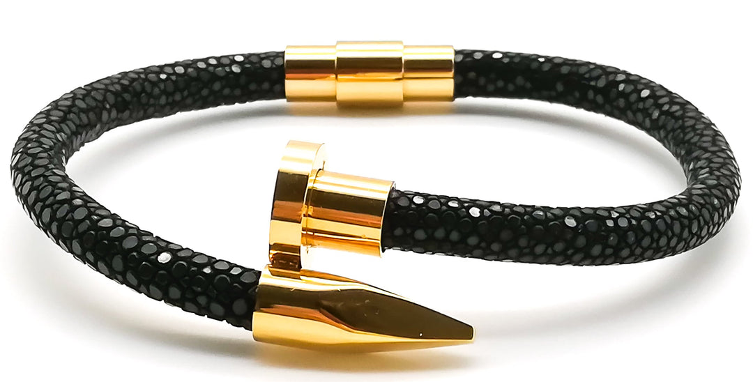 Armband Stingray Leather - Small Nail Bracelet GoldBelianoBeliano