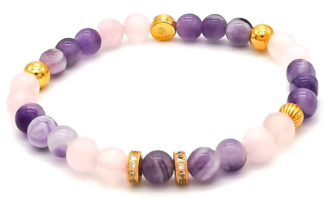 ArmbandArmband Sunset Boulevard - Amethyst - Rosenquarz - 24K Gold - CZ DiamondsBelianoBeliano