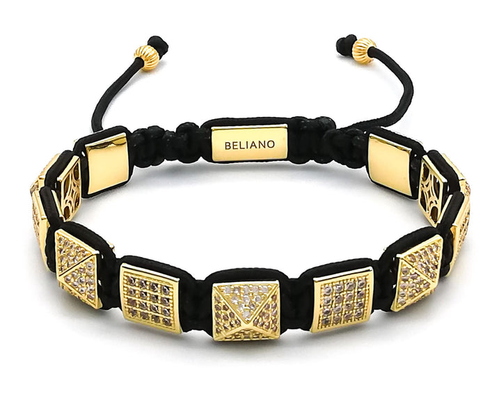 Makramee-ArmbandFlatbead Bracelet Signature - Gold Pyramid - DiamondsBelianoBeliano