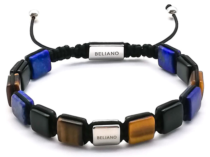 flatFlatbeads Bracelet Beliano Signature Silber - Tigerauge - Lapislazuli - AchatBelianoBeliano