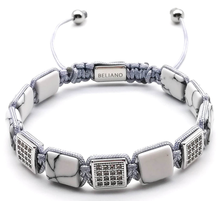 flatFlatbeads Bracelet - Howlith - Silber - DiamondsBelianoBeliano