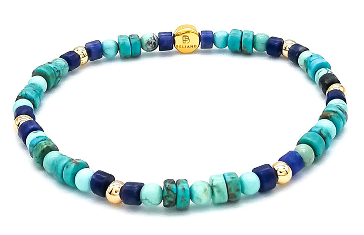 Makramee-ArmbandHeishi Beads - Bali Türkis - Sodalith - 24K GoldBelianoBeliano