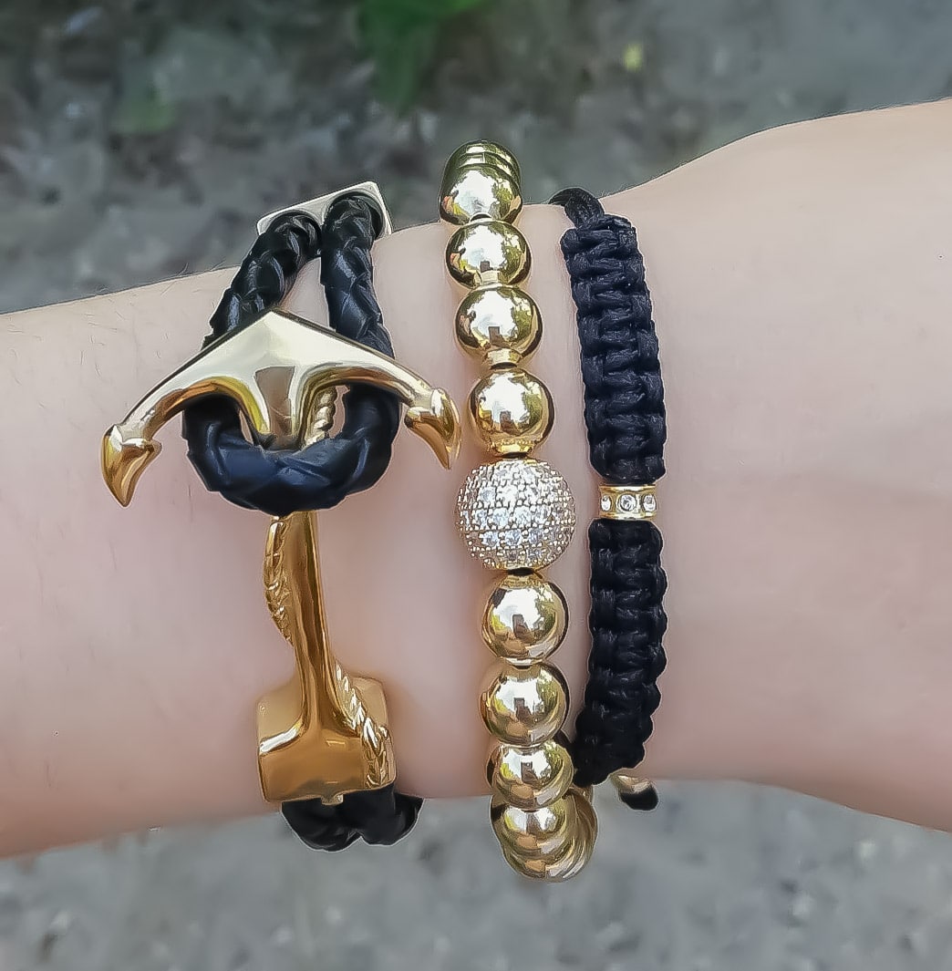 Makramee-ArmbandLederarmband - Pirates Anchor GoldBelianoBeliano