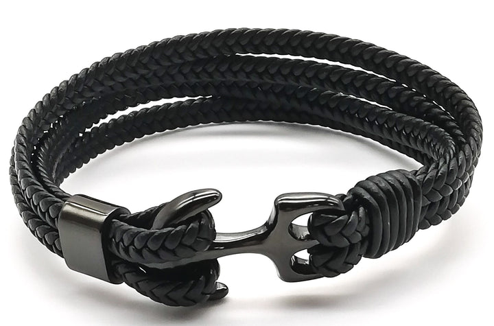 Lederarmband - Sailor Anchor BlackBelianoBeliano